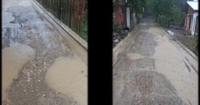 Calle llena de lodo